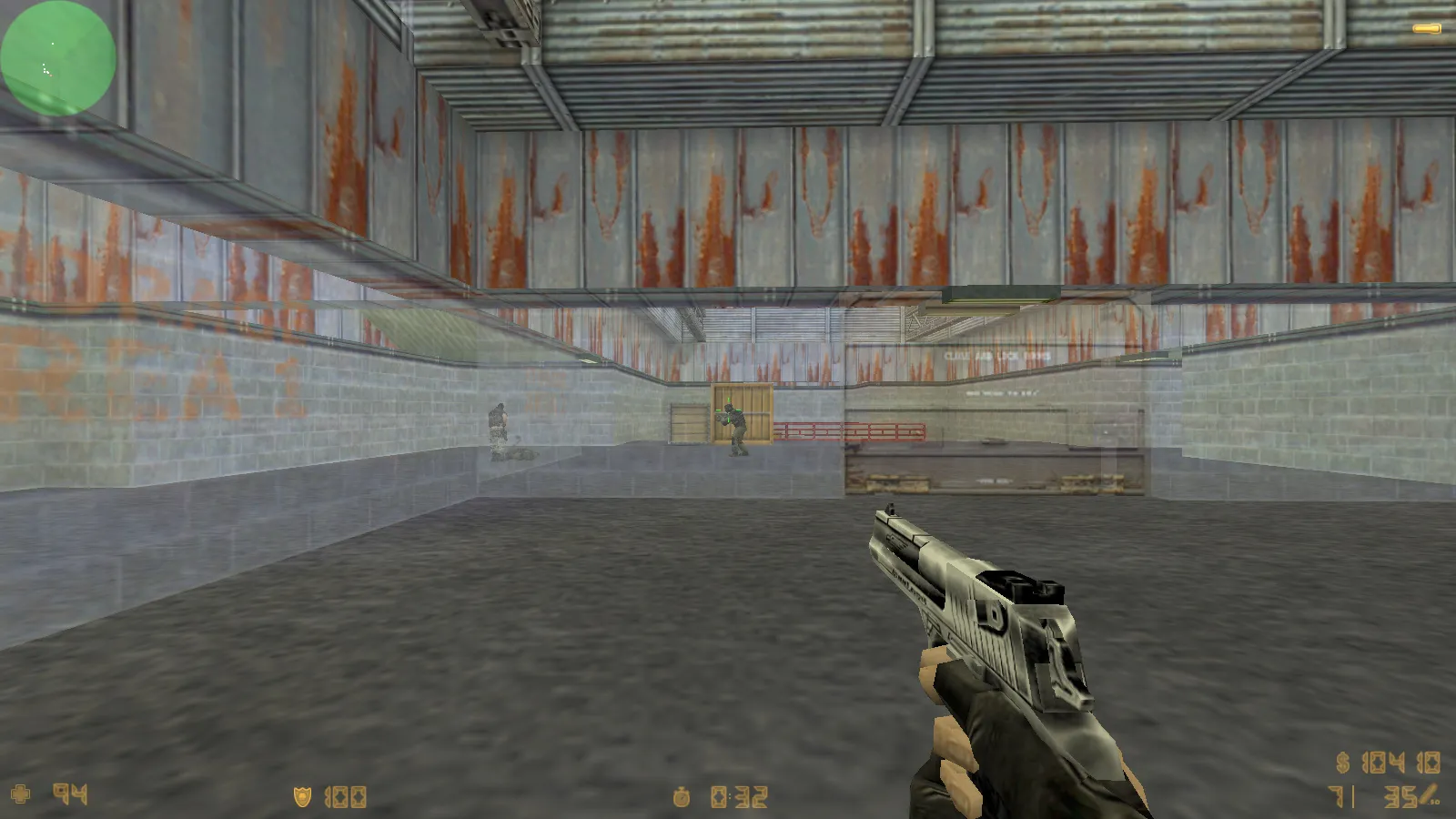 Скриншот  CS 1.6 с прозрачными стенами для прострелов: тренировка aim, изучение простреливаемых зон на de_dust2, de_inferno, de_nuke, de_train