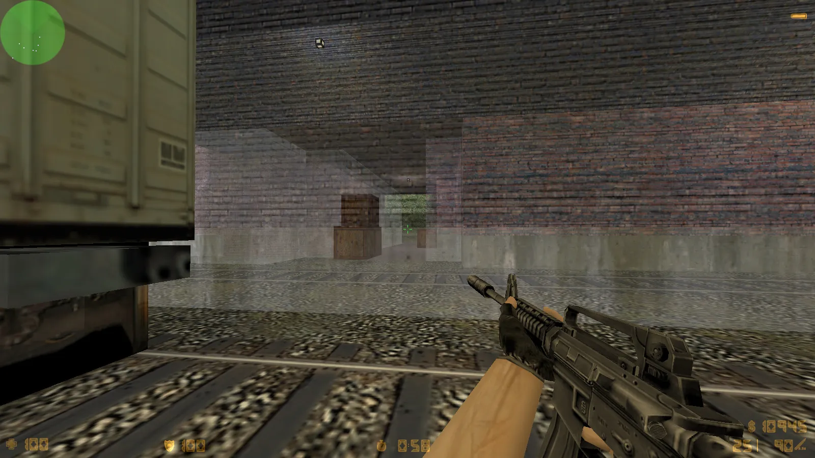 Скриншот  CS 1.6 с прозрачными стенами для прострелов: тренировка aim, изучение простреливаемых зон на de_dust2, de_inferno, de_nuke, de_train