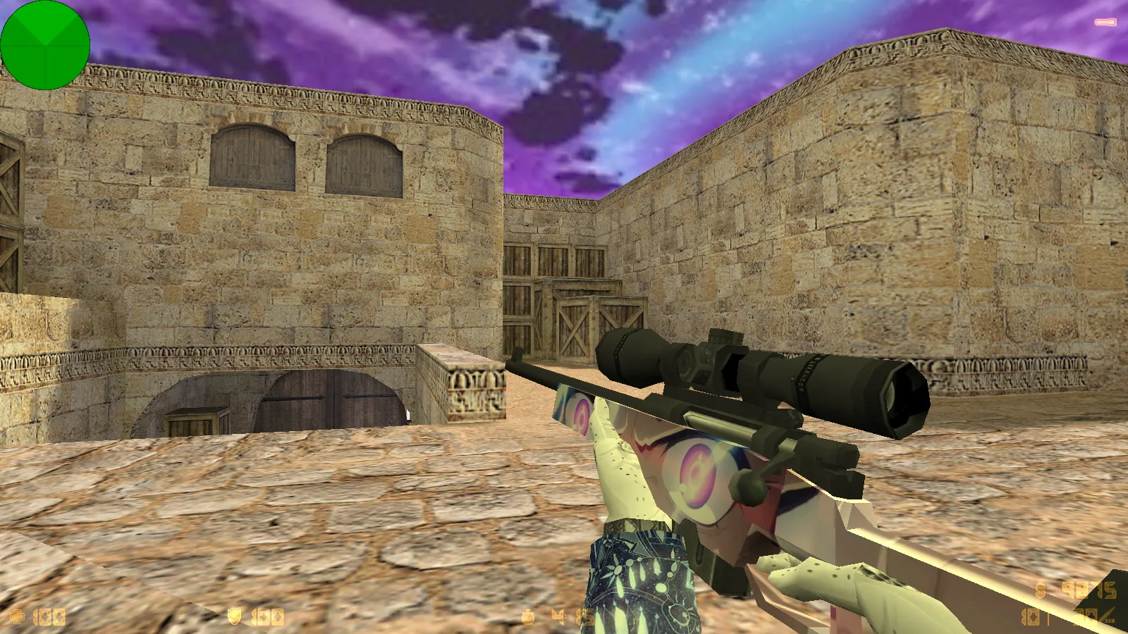 Скриншот  CS 1.6 от Spunliks: сборка с аниме-скинами, черным меню и оптимизированным конфигом