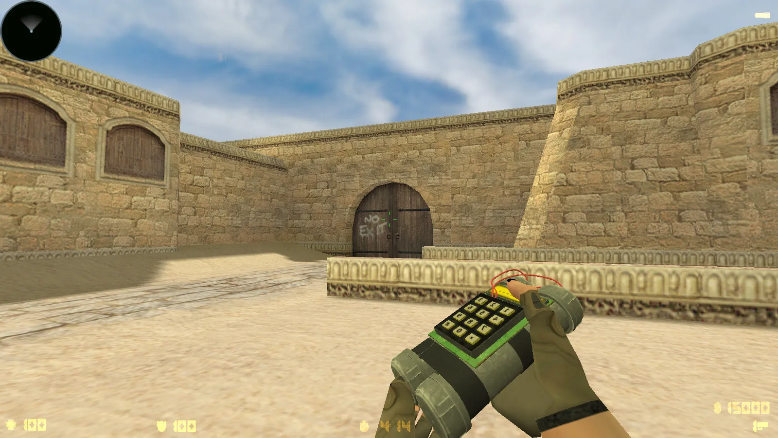 Скриншот  CS 1.6 Standoff 2: сборка с скинами SO2, анимацией осмотра F и красно-синими моделями игроков