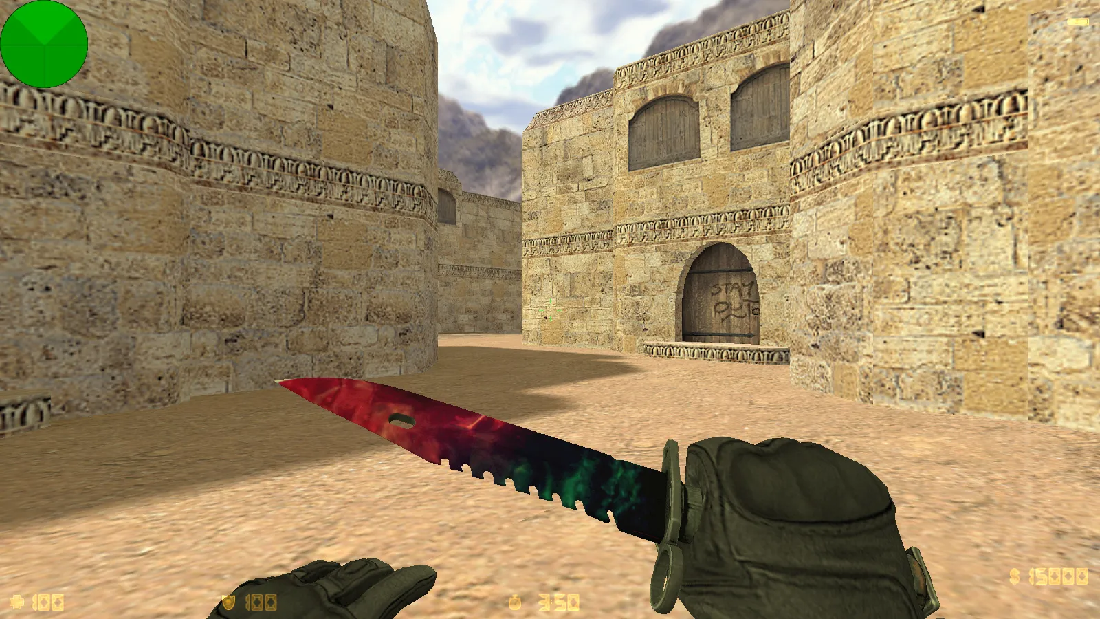 Скриншот CS 1.6 от Stillix: сборка с 20 скинами, измененными моделями, Dust2, темным меню и оптимизированным конфигом