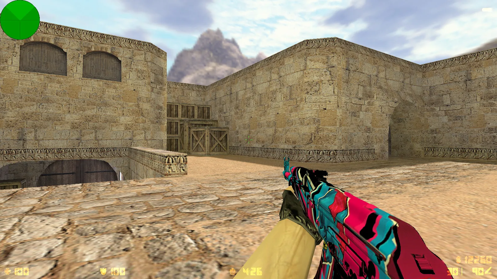 Скриншот CS 1.6 от Stillix: сборка с 20 скинами, измененными моделями, Dust2, темным меню и оптимизированным конфигом