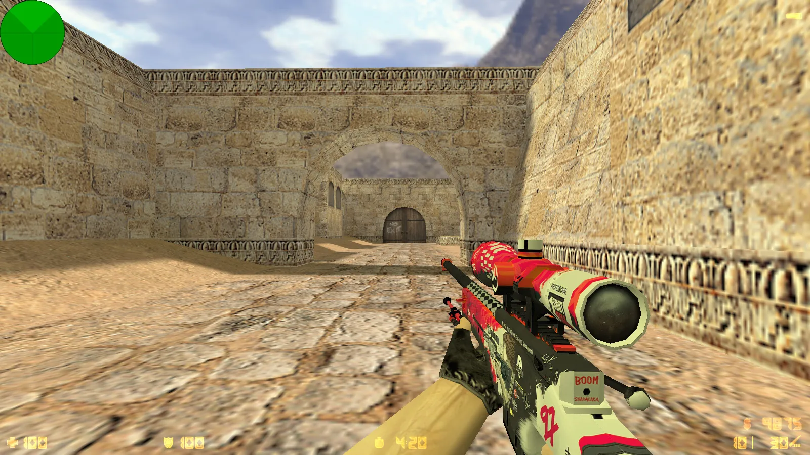 Скриншот  CS 1.6 от Stillix: сборка с 20 скинами, измененными моделями, Dust2, темным меню и оптимизированным конфигом