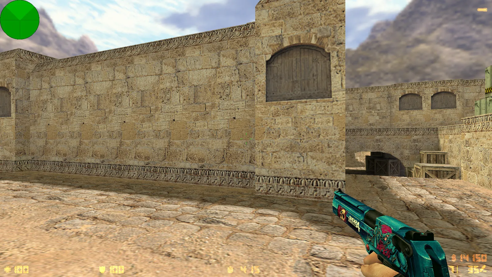 Скриншот  CS 1.6 от Stillix: сборка с 20 скинами, измененными моделями, Dust2, темным меню и оптимизированным конфигом