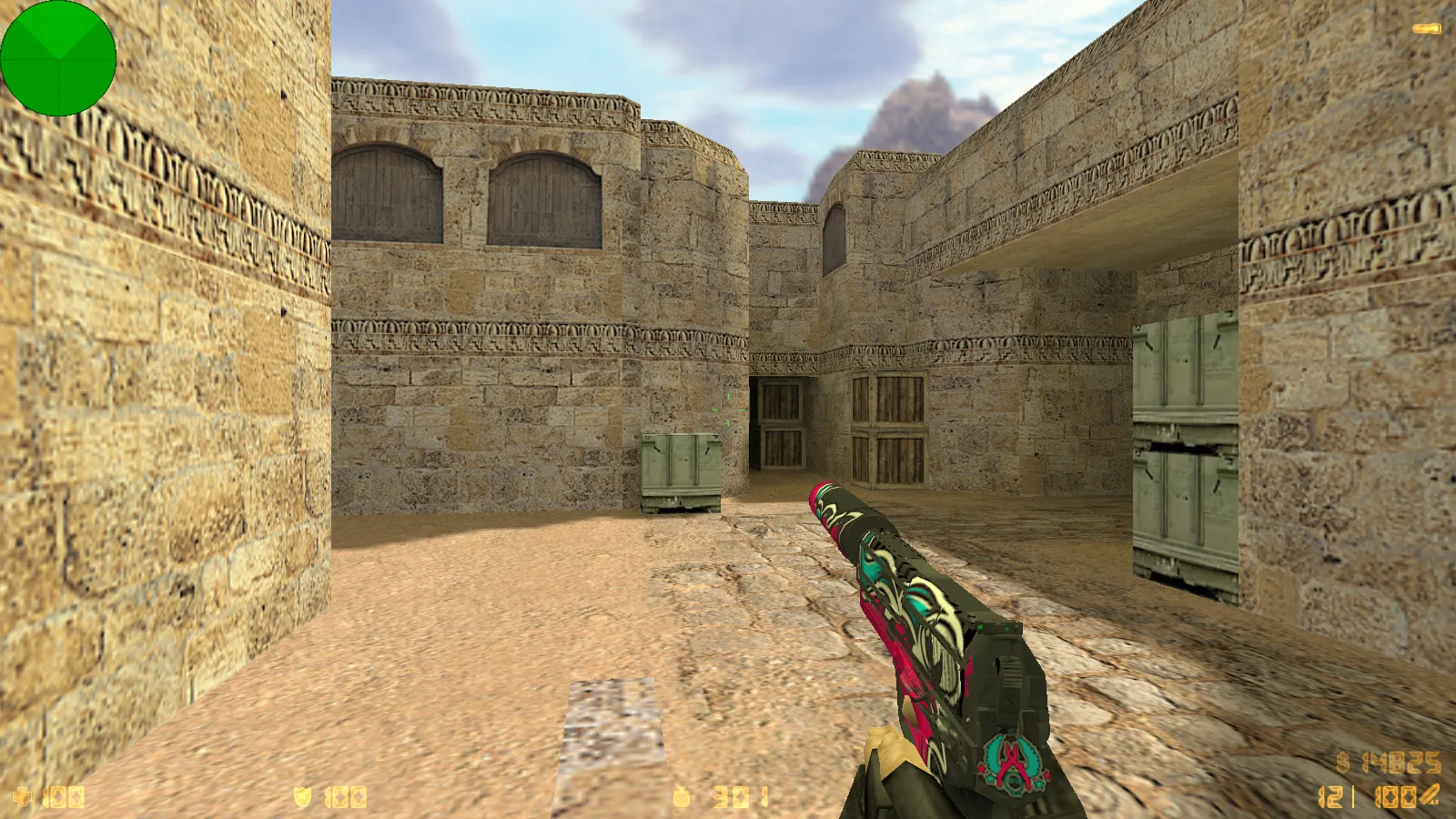 Скриншот  CS 1.6 от Stillix: сборка с 20 скинами, измененными моделями, Dust2, темным меню и оптимизированным конфигом