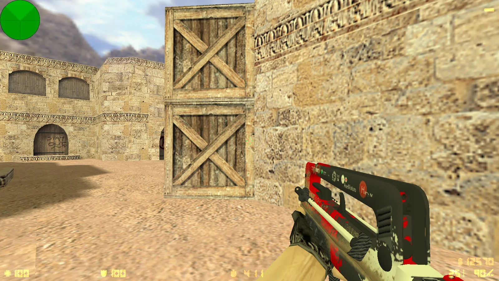 Скриншот  CS 1.6 от Stillix: сборка с 20 скинами, измененными моделями, Dust2, темным меню и оптимизированным конфигом