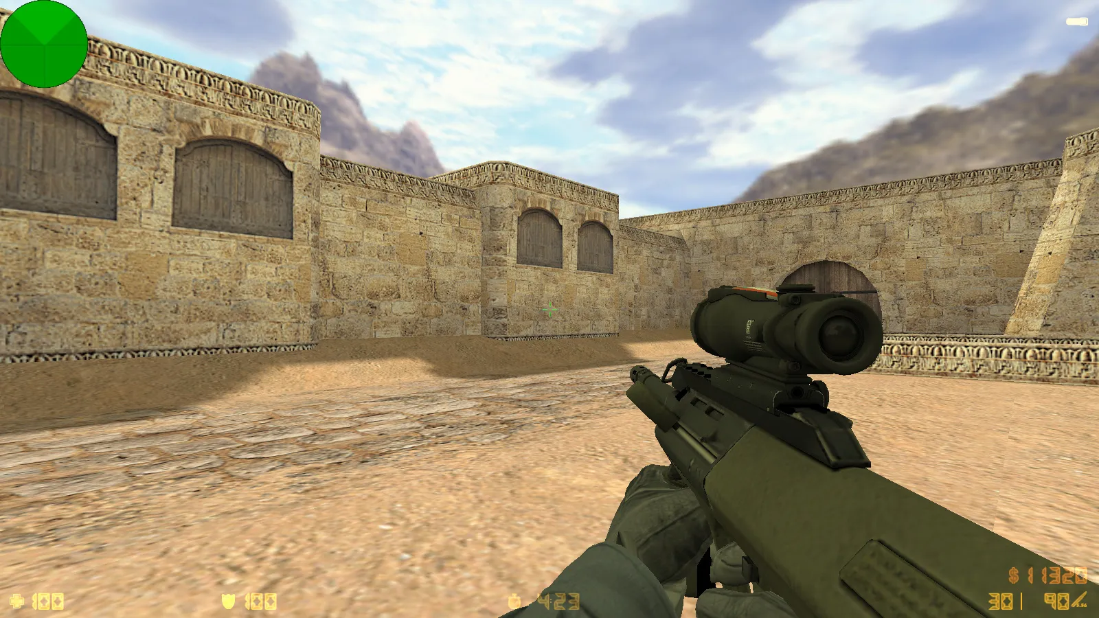 Скриншот  CS 1.6 от Stillix: сборка с 20 скинами, измененными моделями, Dust2, темным меню и оптимизированным конфигом