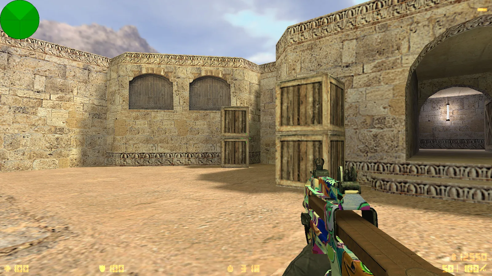 Скриншот  CS 1.6 от Stillix: сборка с 20 скинами, измененными моделями, Dust2, темным меню и оптимизированным конфигом