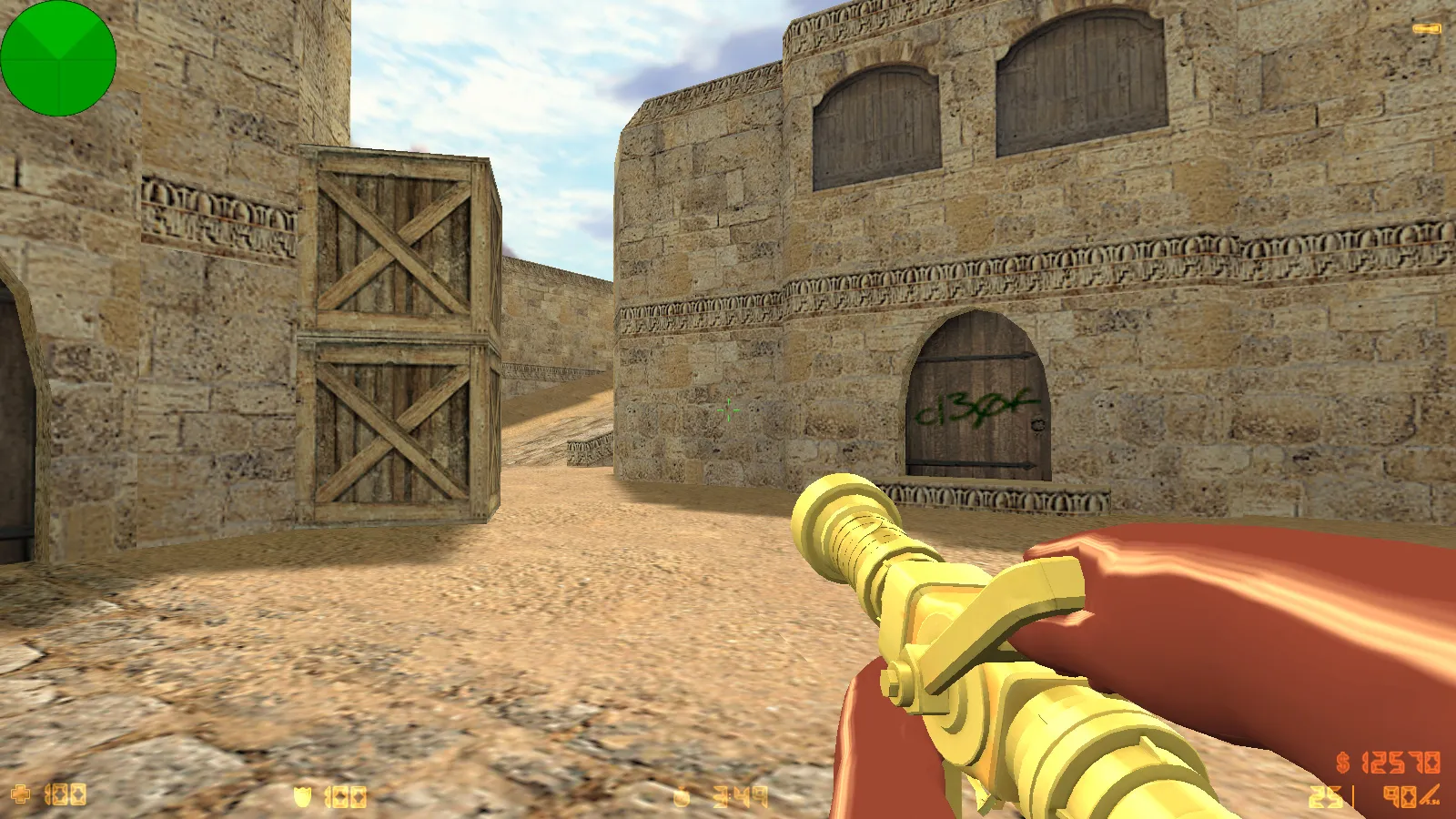 Скриншот  CS 1.6 TF2 сборка: оружие v_/p_/w_ модели, TF2 скины игроков, темная тема меню и фон, звуки и значок запуска