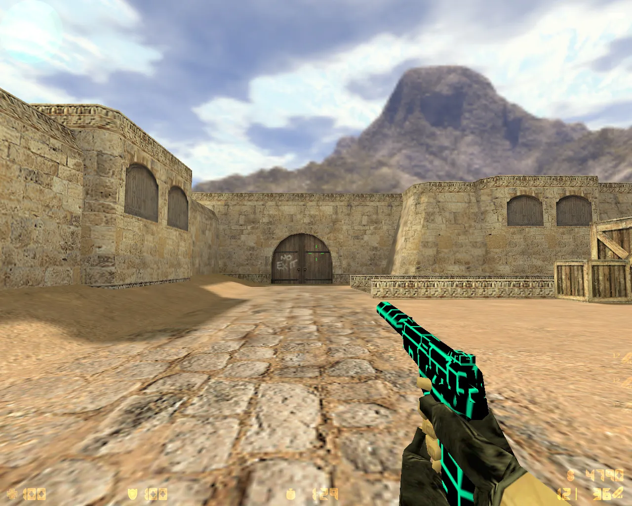 Скриншот  CS 1.6 TRON сборка: 8 правок, модели оружия в стиле TRON, темная тема меню, музыка и оптимизированный конфиг