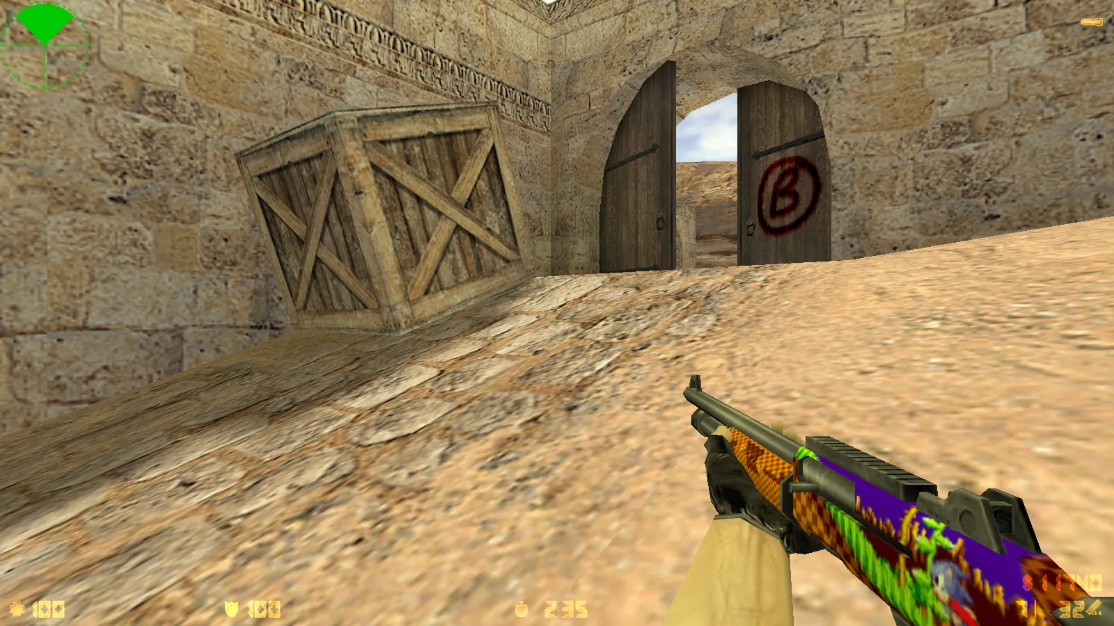 Скриншот  CS 1.6 Tactical Assault: тематическая сборка с SONIC-скинами, темным меню, звуками и оптимизированным конфигом