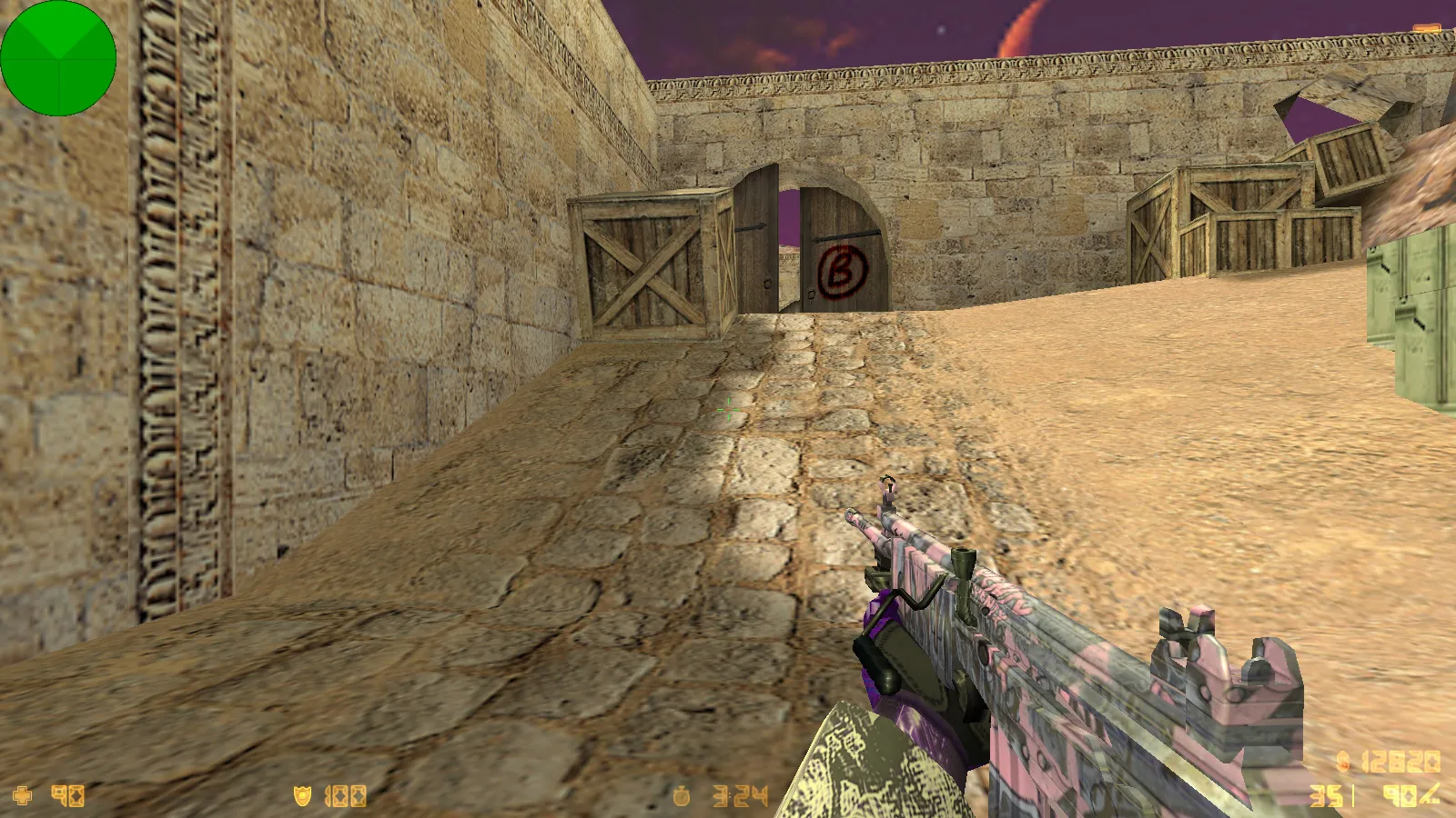 Скриншот  CS 1.6 от TolyaBro Bart — сборка с 8 модами, CS2-скинами, темой меню, музыкой и оптимизированным конфигом