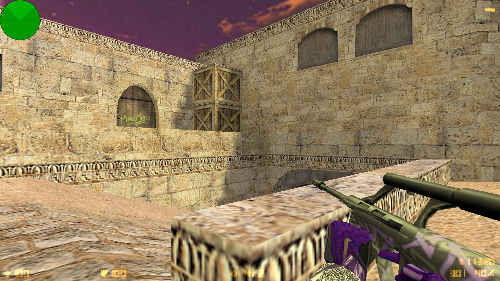 Скриншот  CS 1.6 от TolyaBro Bart — сборка с 8 модами, CS2-скинами, темой меню, музыкой и оптимизированным конфигом