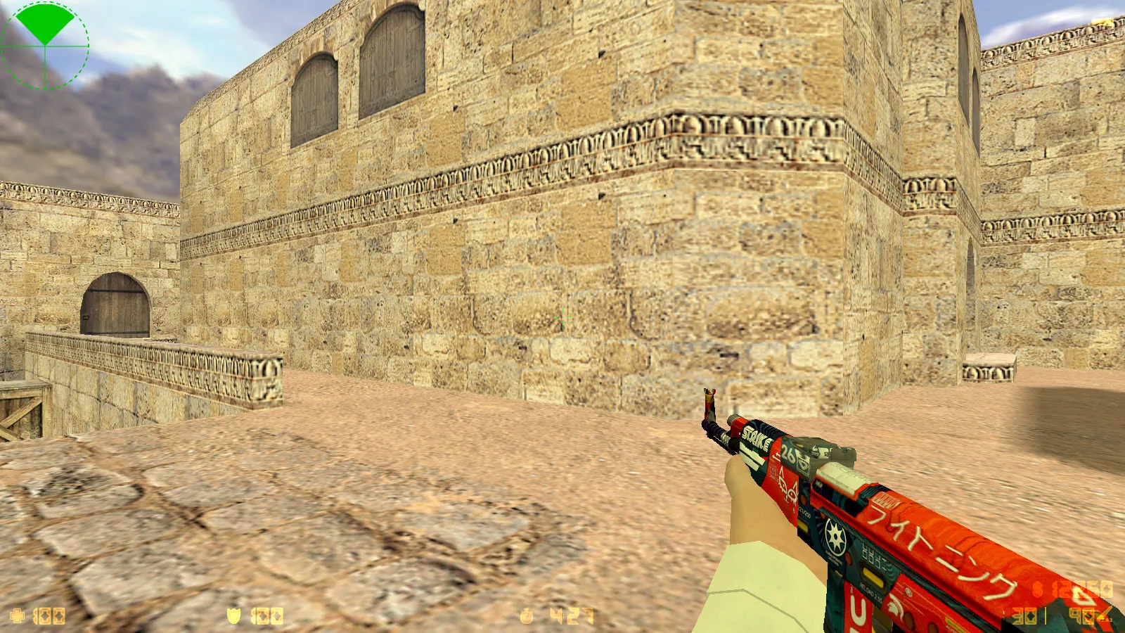 Скриншот CS 1.6 Ultra: сборка с 8 модами, скины оружия v_/p_/w_, красно-синие модели и оптимизированный конфиг