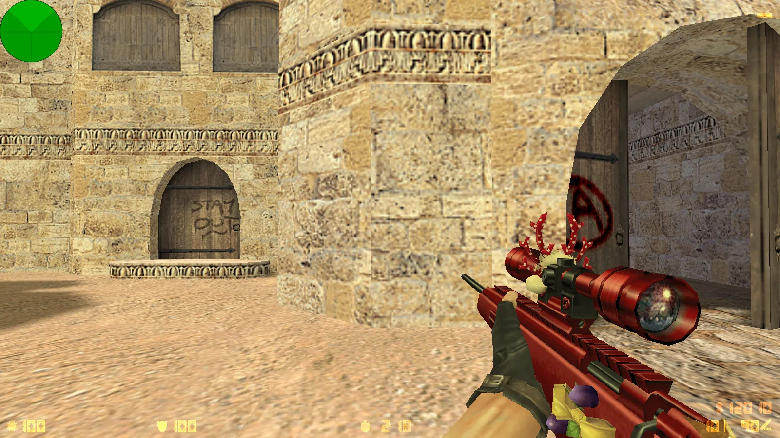 Скриншот  CS 1.6 uluqq wow: блогерская сборка с 6 обновками, скинами оружия, красно-синими моделями, темным меню и оптимизированным конфигом