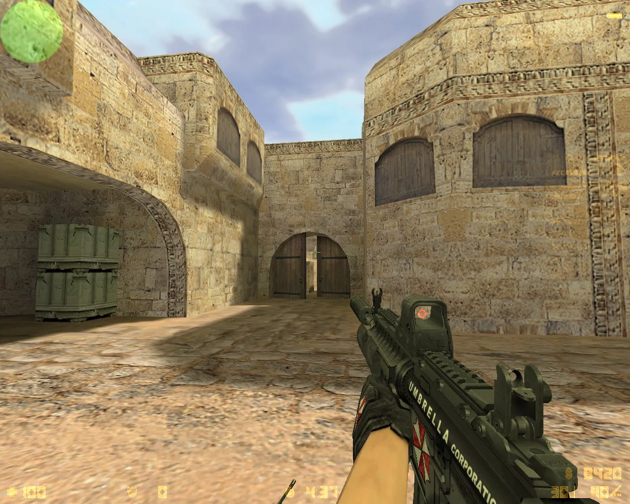 Скриншот  CS 1.6 Umbrella: сборка Umbrella-стиль, оружие с обвесами, темное меню, оптимизированный config.cfg