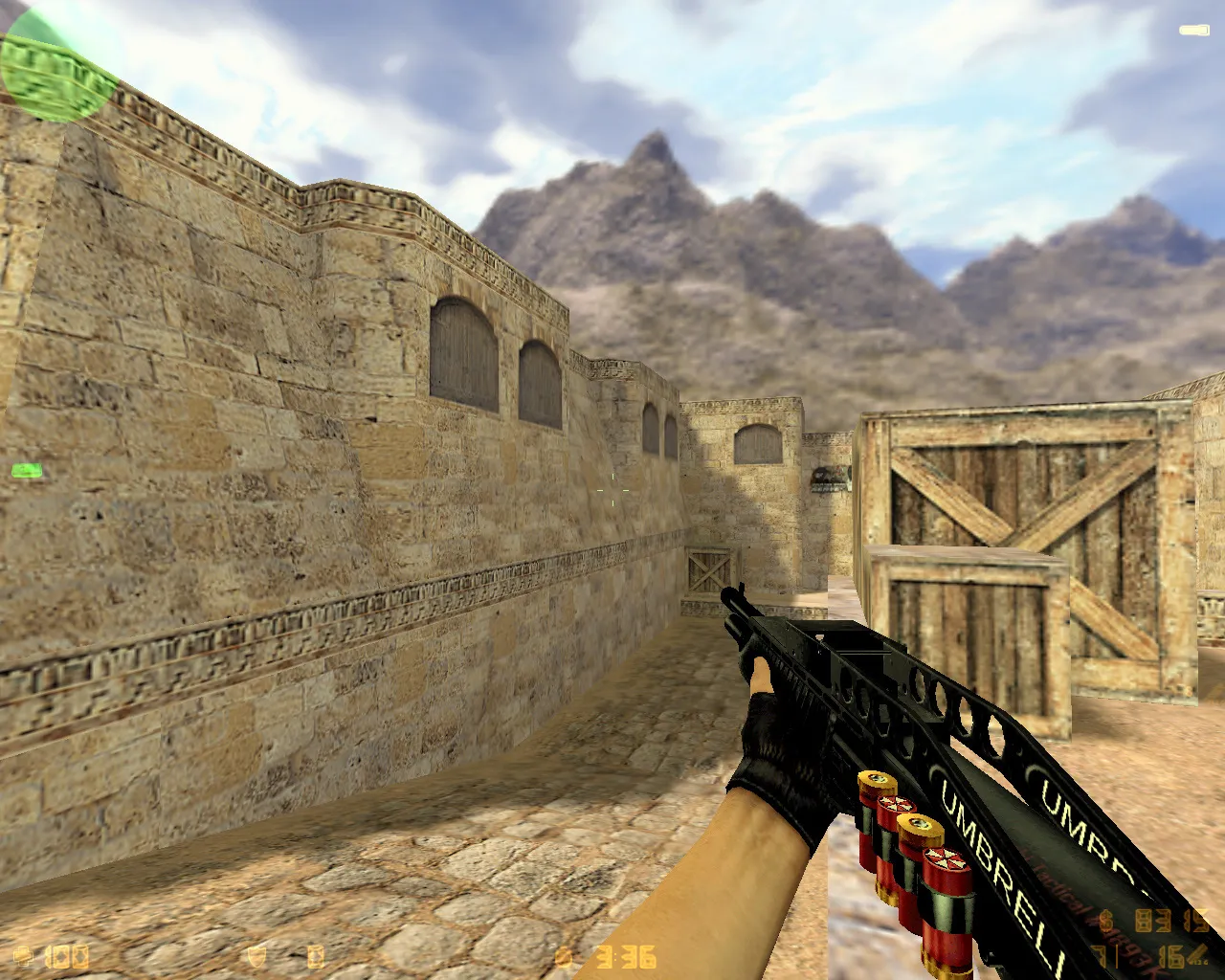 Скриншот  CS 1.6 Umbrella: сборка Umbrella-стиль, оружие с обвесами, темное меню, оптимизированный config.cfg