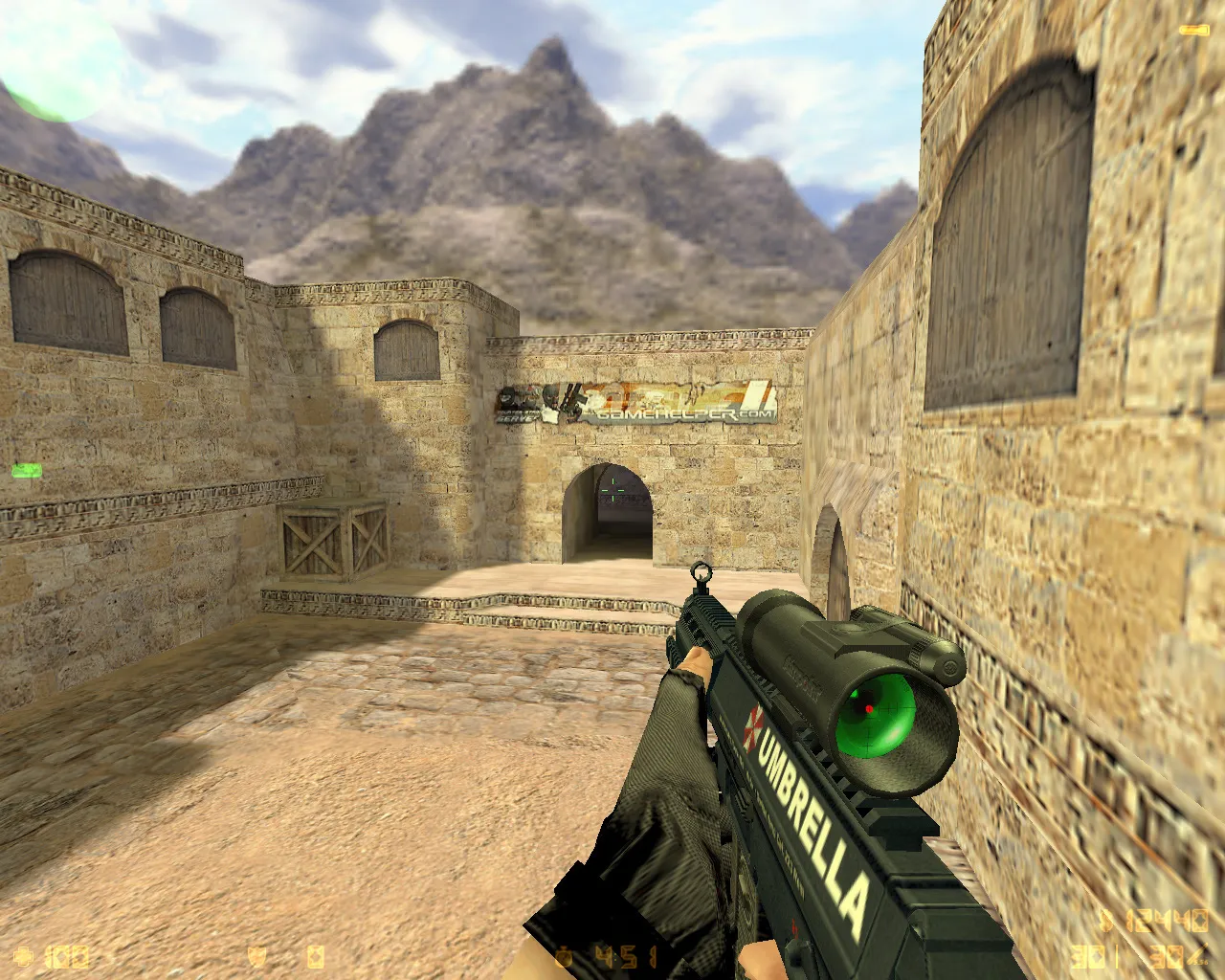 Скриншот  CS 1.6 Umbrella: сборка Umbrella-стиль, оружие с обвесами, темное меню, оптимизированный config.cfg