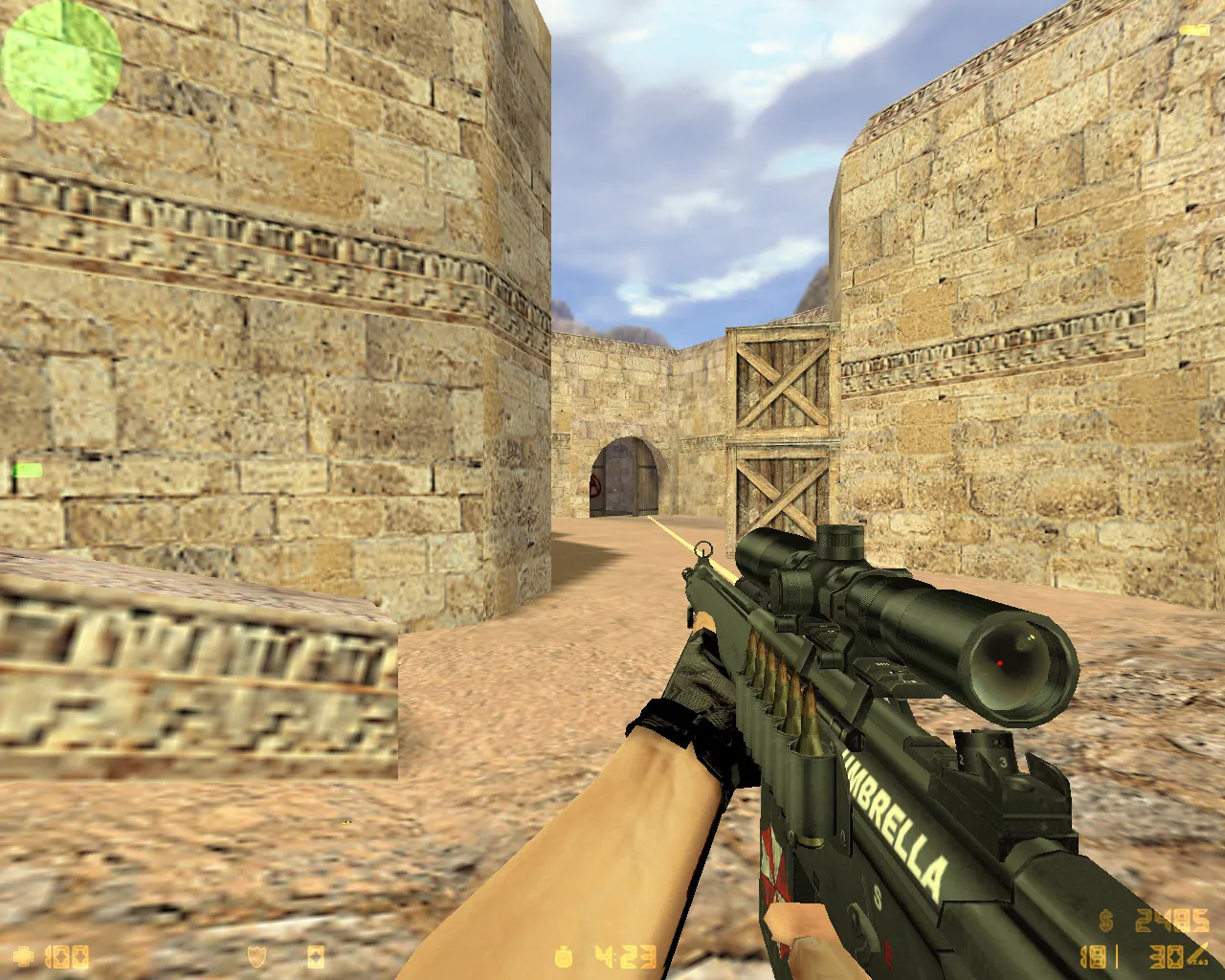 Скриншот  CS 1.6 Umbrella: сборка Umbrella-стиль, оружие с обвесами, темное меню, оптимизированный config.cfg