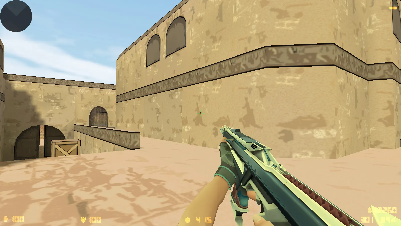 Скриншот CS 1.6 Valorant Mod: меню, звуки, v_/p_/w_ оружие и стабильный FPS как в кс 1.6