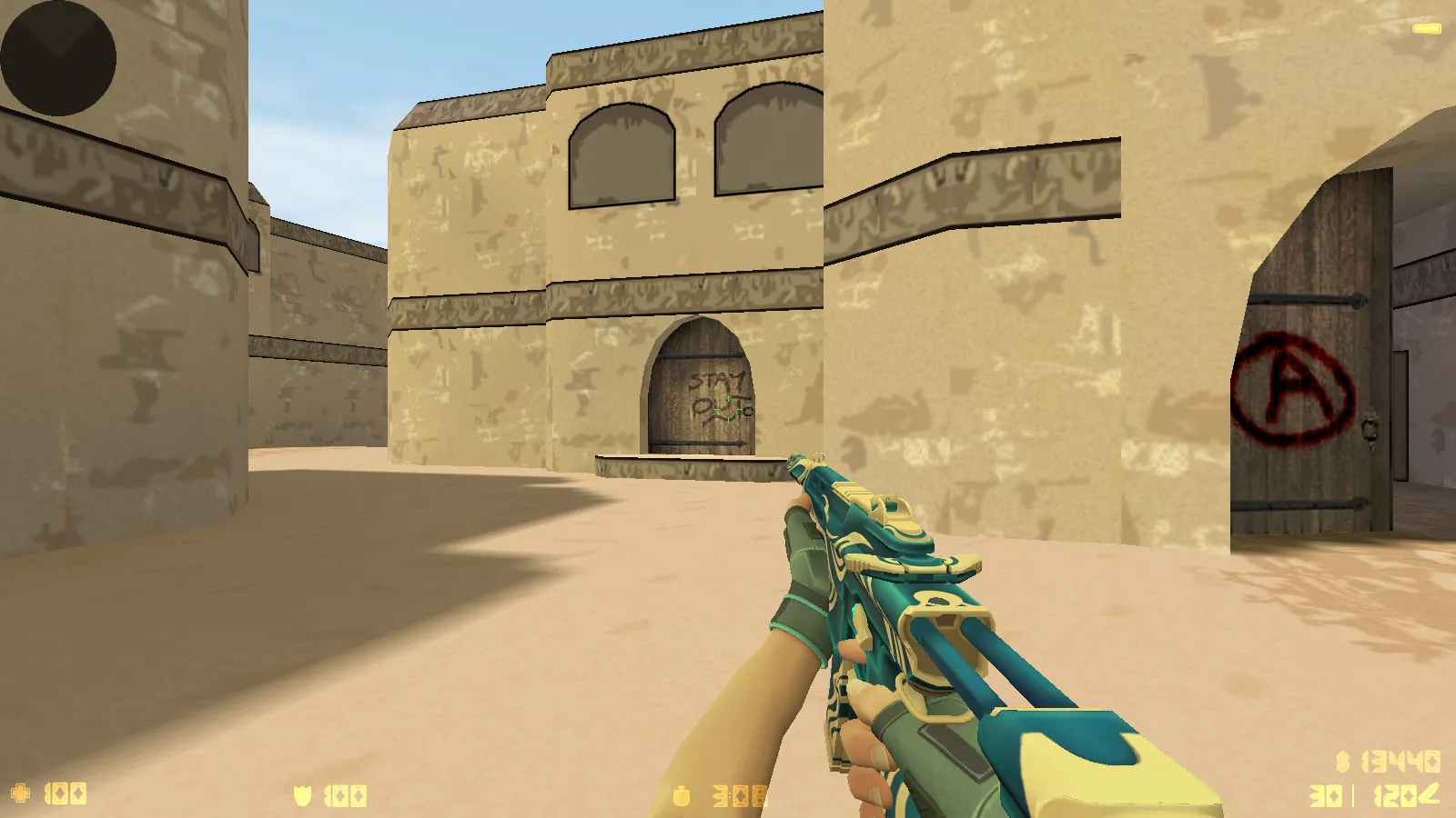 Скриншот  CS 1.6 Valorant Mod: меню, звуки, v_/p_/w_ оружие и стабильный FPS как в кс 1.6