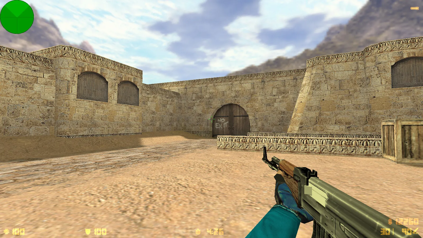 Скриншот CS 1.6 от Весёлого Ромки: блогерская сборка Jew Show с 4 аддонами, синие перчатки, черное меню и оптимизированный config.cfg