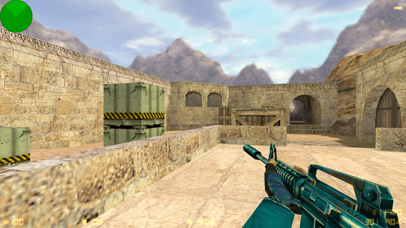 Скриншот CS 1.6 от Весёлого Ромки: блогерская сборка Jew Show с 4 аддонами, синие перчатки, черное меню и оптимизированный config.cfg