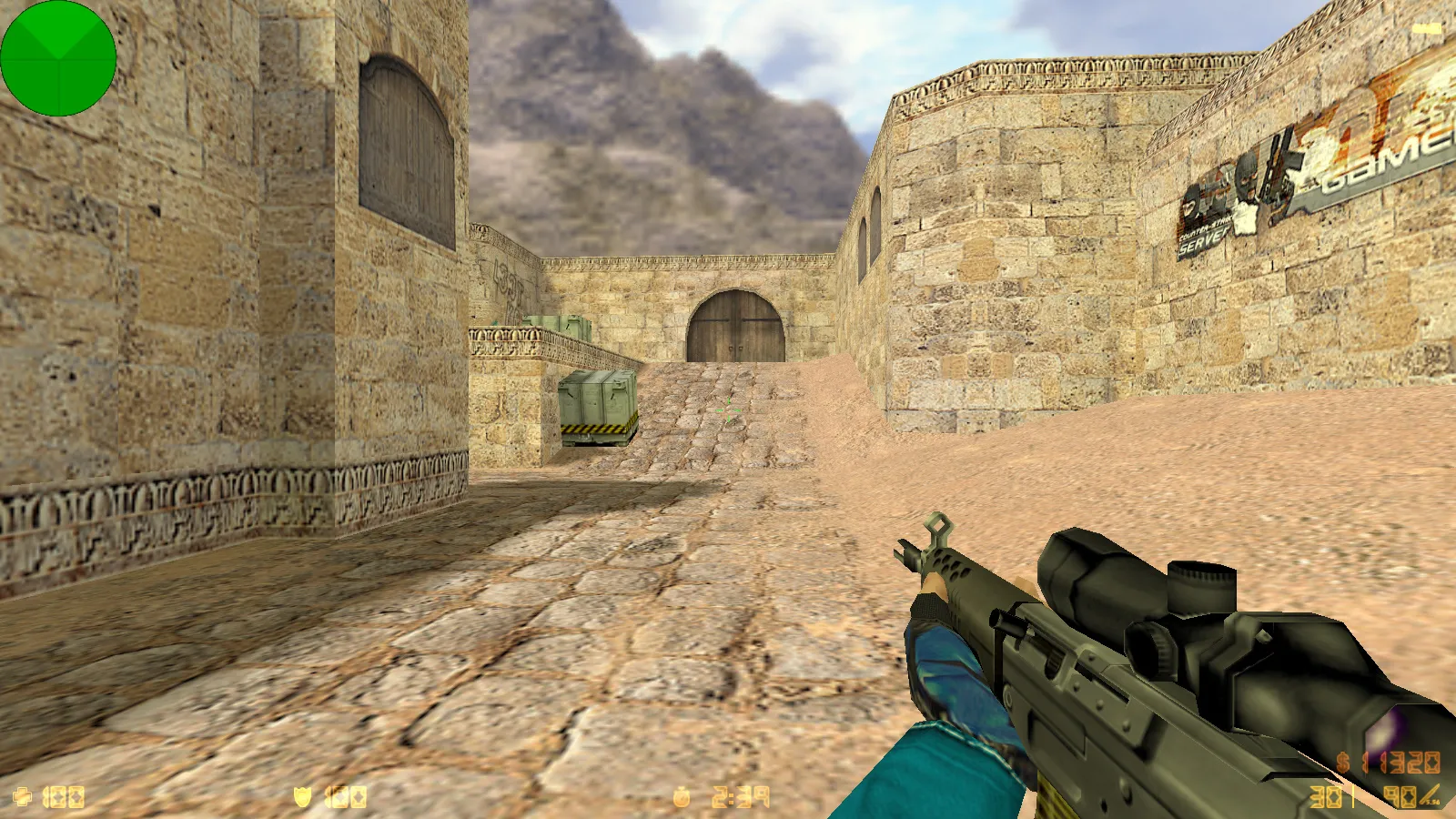 Скриншот  CS 1.6 от Весёлого Ромки: блогерская сборка Jew Show с 4 аддонами, синие перчатки, черное меню и оптимизированный config.cfg