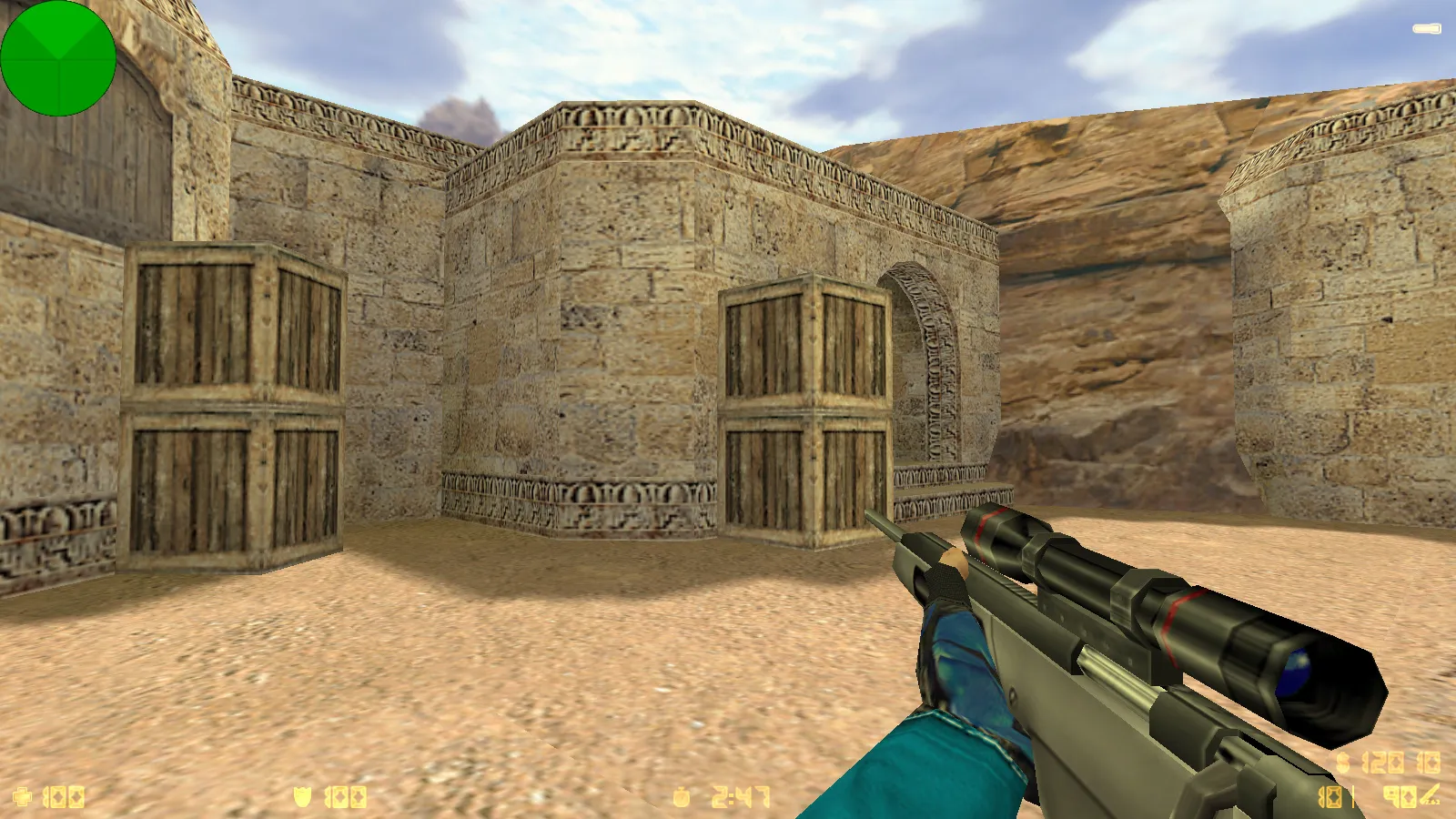 Скриншот  CS 1.6 от Весёлого Ромки: блогерская сборка Jew Show с 4 аддонами, синие перчатки, черное меню и оптимизированный config.cfg