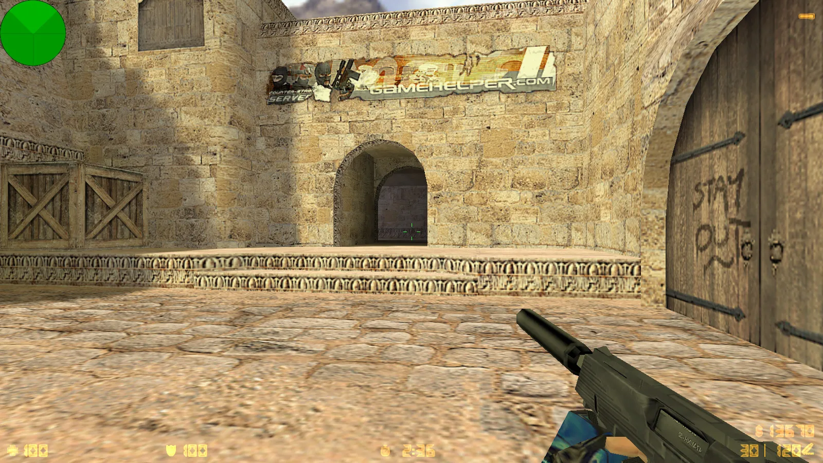 Скриншот  CS 1.6 от Весёлого Ромки: блогерская сборка Jew Show с 4 аддонами, синие перчатки, черное меню и оптимизированный config.cfg