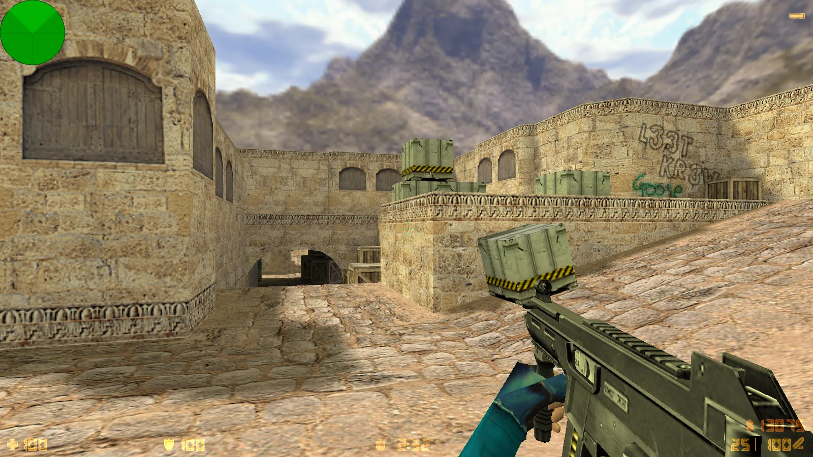 Скриншот  CS 1.6 от Весёлого Ромки: блогерская сборка Jew Show с 4 аддонами, синие перчатки, черное меню и оптимизированный config.cfg