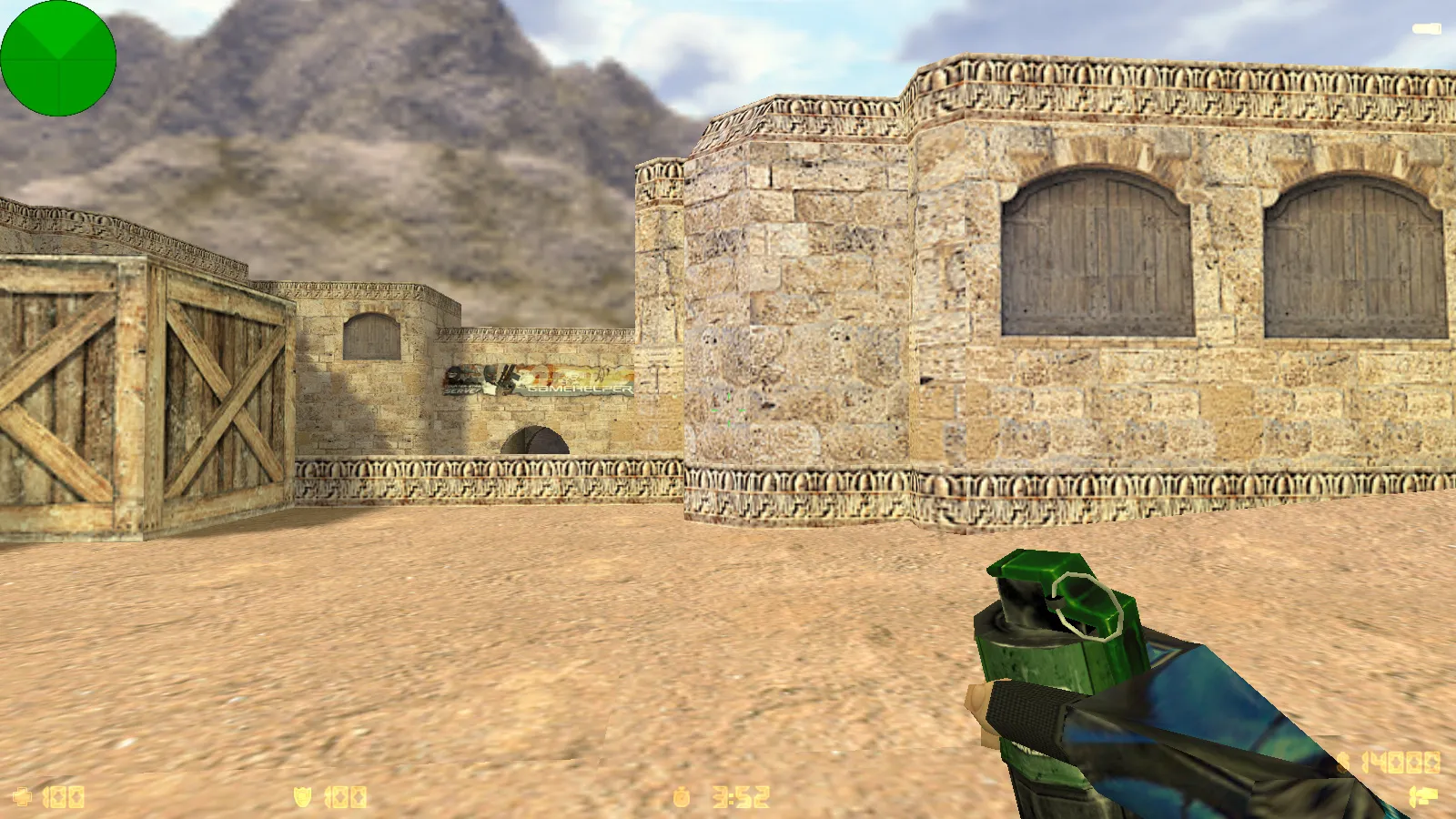 Скриншот  CS 1.6 от Весёлого Ромки: блогерская сборка Jew Show с 4 аддонами, синие перчатки, черное меню и оптимизированный config.cfg