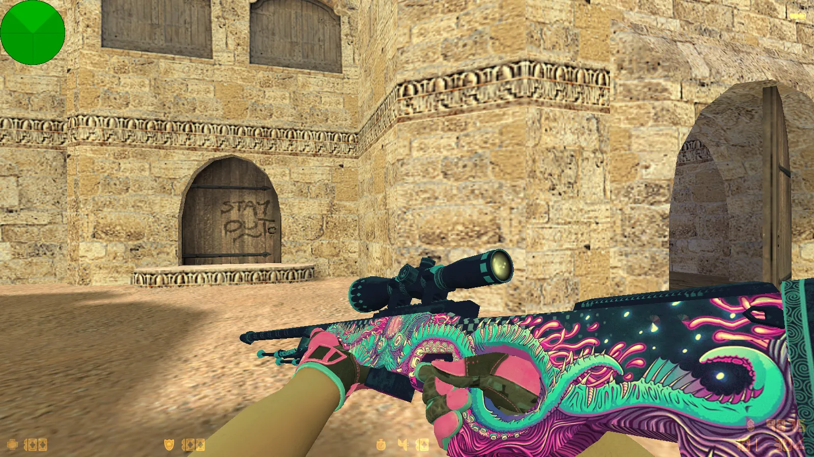 Скриншот  CS 1.6 Vice: сборка с 6 апдейтами, скины под CS2, спорт перчатки «Порок», темно-синее меню и оптимизированный конфиг