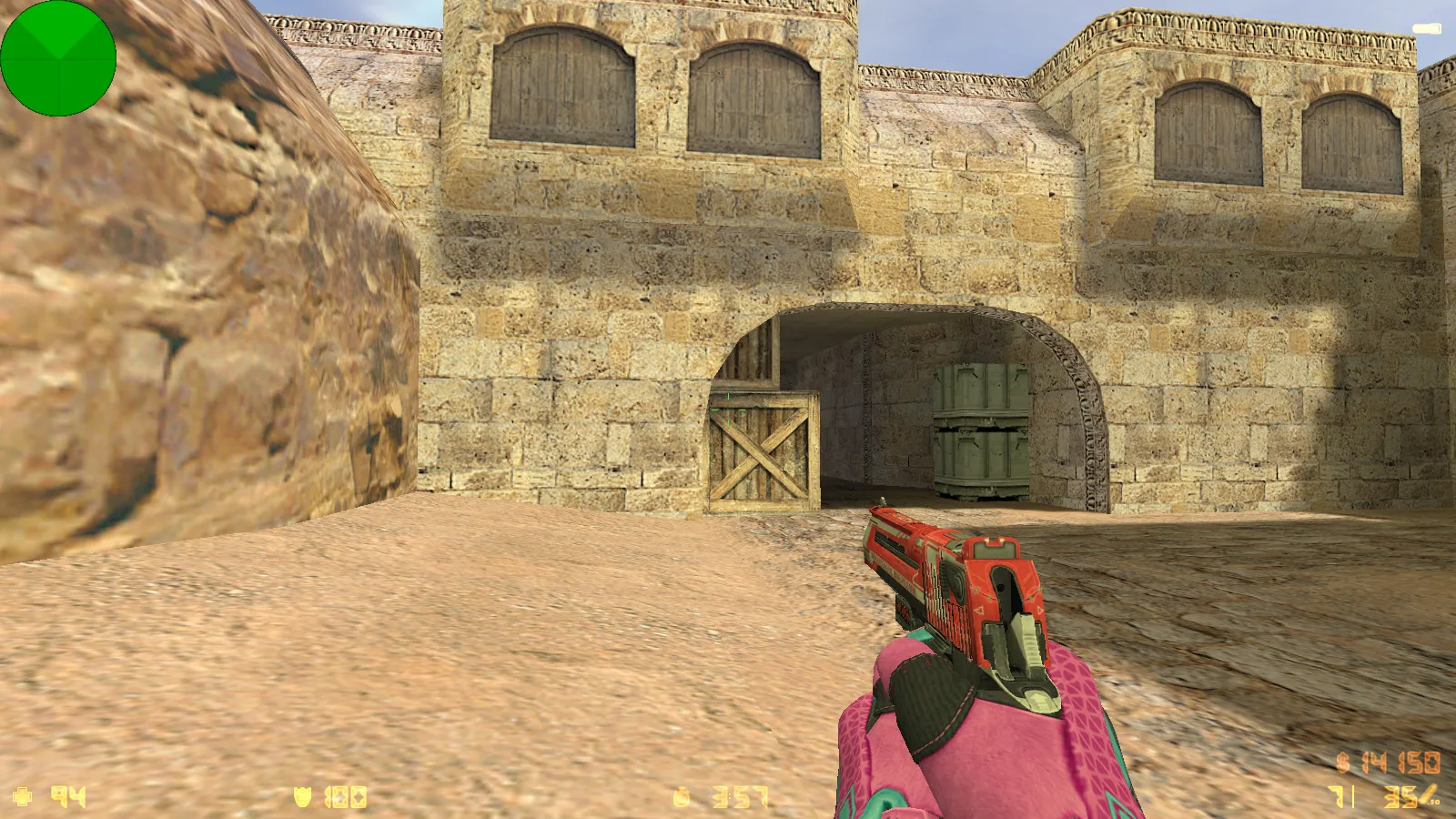 Скриншот  CS 1.6 Vice: сборка с 6 апдейтами, скины под CS2, спорт перчатки «Порок», темно-синее меню и оптимизированный конфиг