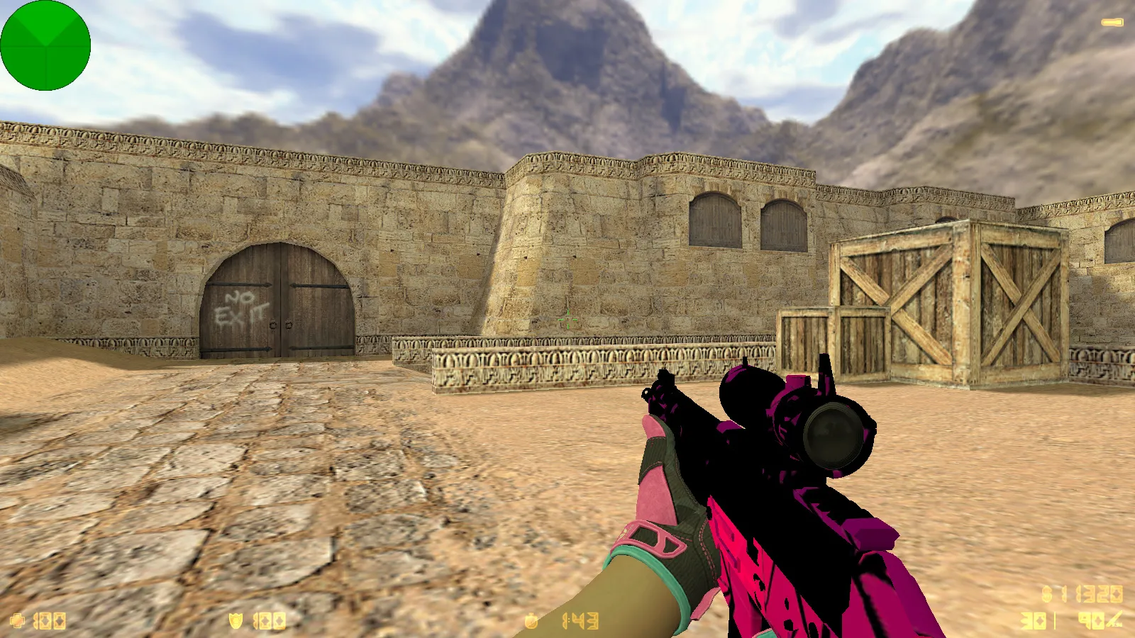 Скриншот  CS 1.6 Vice: сборка с 6 апдейтами, скины под CS2, спорт перчатки «Порок», темно-синее меню и оптимизированный конфиг