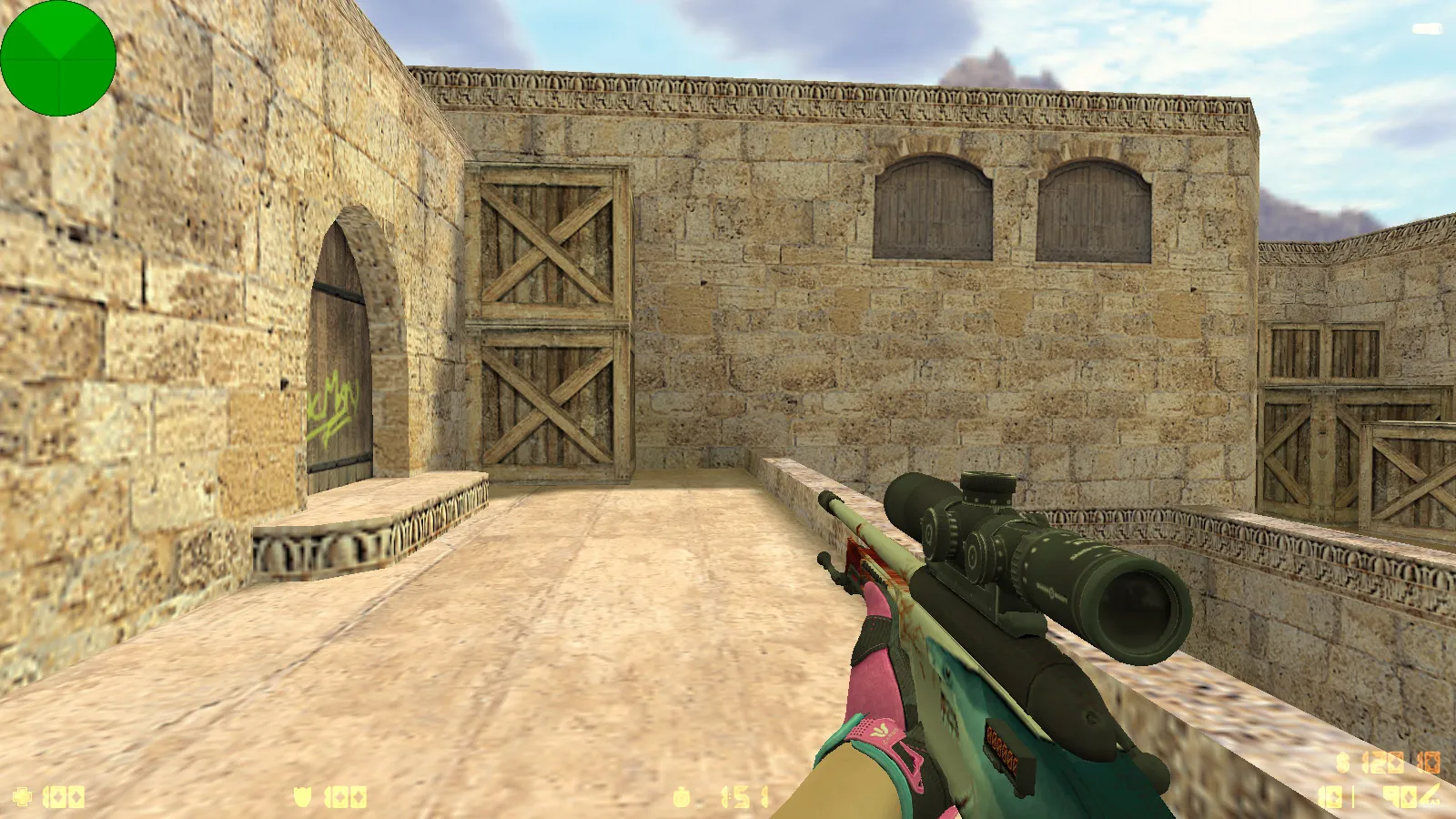 Скриншот  CS 1.6 Vice: сборка с 6 апдейтами, скины под CS2, спорт перчатки «Порок», темно-синее меню и оптимизированный конфиг