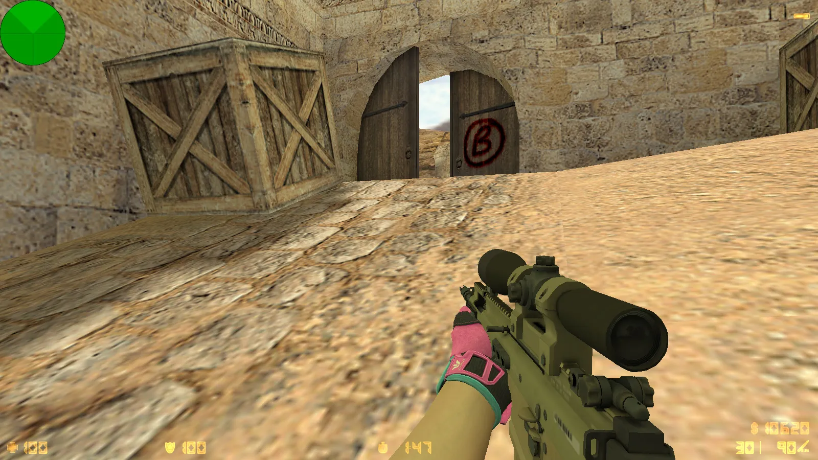 Скриншот  CS 1.6 Vice: сборка с 6 апдейтами, скины под CS2, спорт перчатки «Порок», темно-синее меню и оптимизированный конфиг