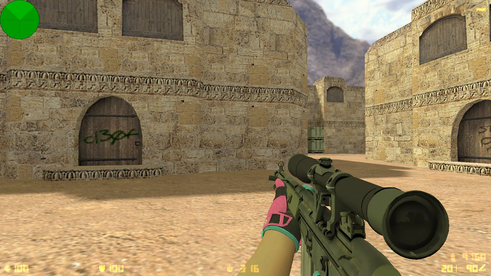 Скриншот  CS 1.6 Vice: сборка с 6 апдейтами, скины под CS2, спорт перчатки «Порок», темно-синее меню и оптимизированный конфиг