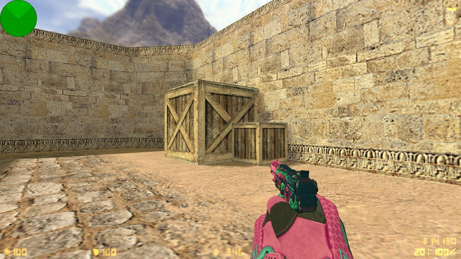 Скриншот  CS 1.6 Vice: сборка с 6 апдейтами, скины под CS2, спорт перчатки «Порок», темно-синее меню и оптимизированный конфиг