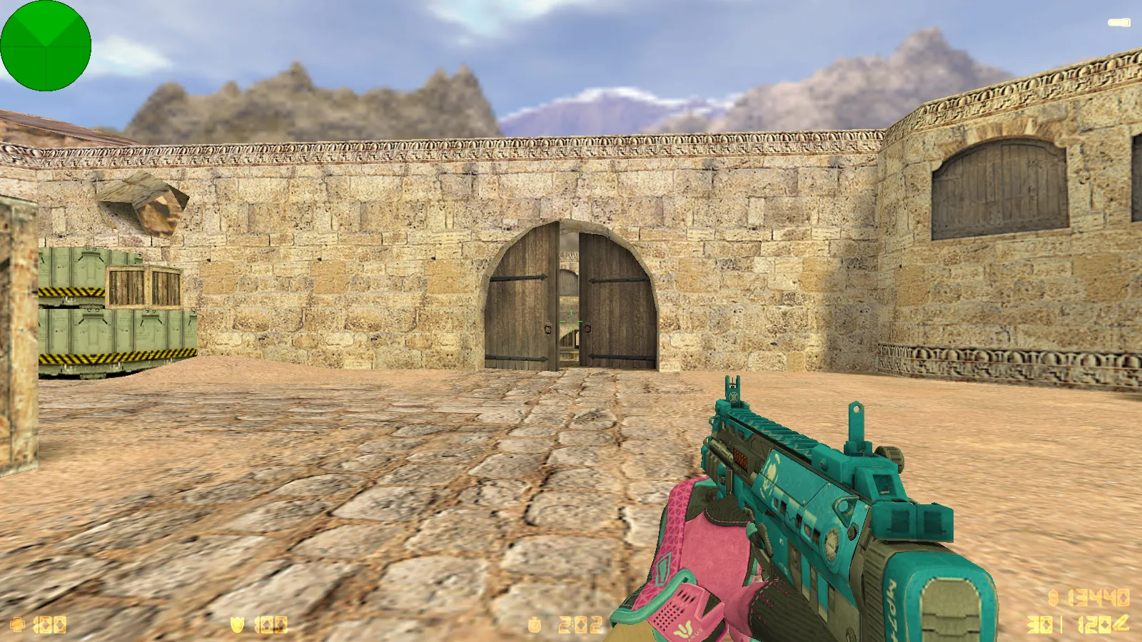 Скриншот  CS 1.6 Vice: сборка с 6 апдейтами, скины под CS2, спорт перчатки «Порок», темно-синее меню и оптимизированный конфиг