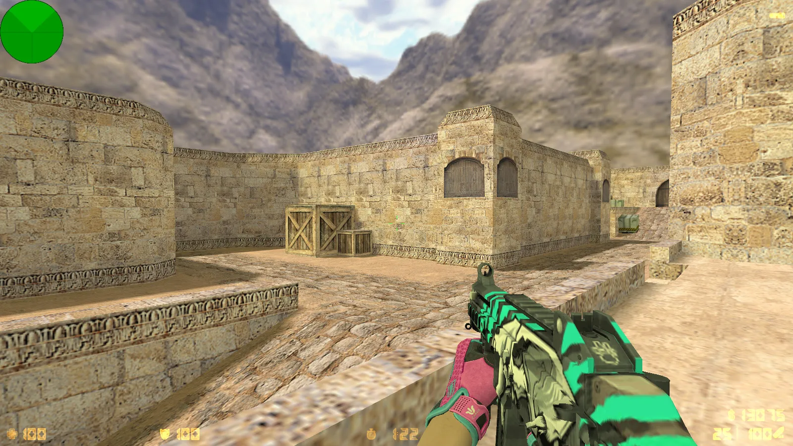 Скриншот  CS 1.6 Vice: сборка с 6 апдейтами, скины под CS2, спорт перчатки «Порок», темно-синее меню и оптимизированный конфиг