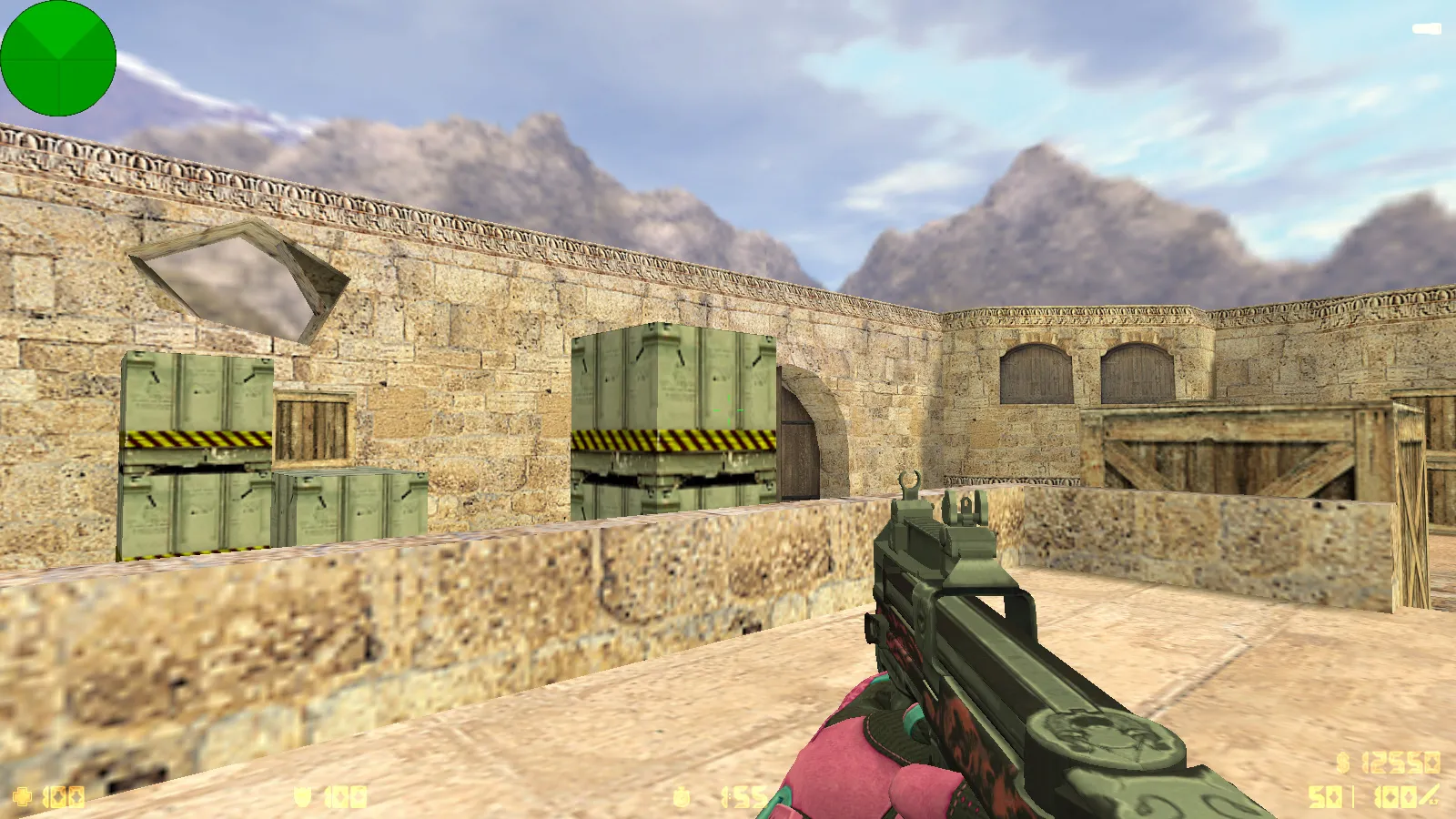 Скриншот  CS 1.6 Vice: сборка с 6 апдейтами, скины под CS2, спорт перчатки «Порок», темно-синее меню и оптимизированный конфиг