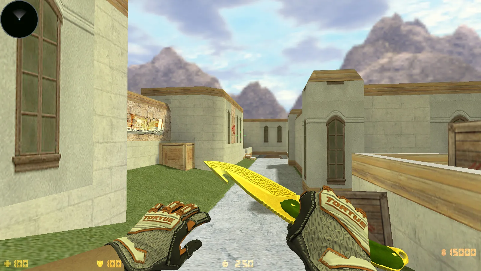 Скриншот CS 1.6 Vortex — тематическая сборка с CS2 скинами, темным меню, оптимизированным конфигом и звуками