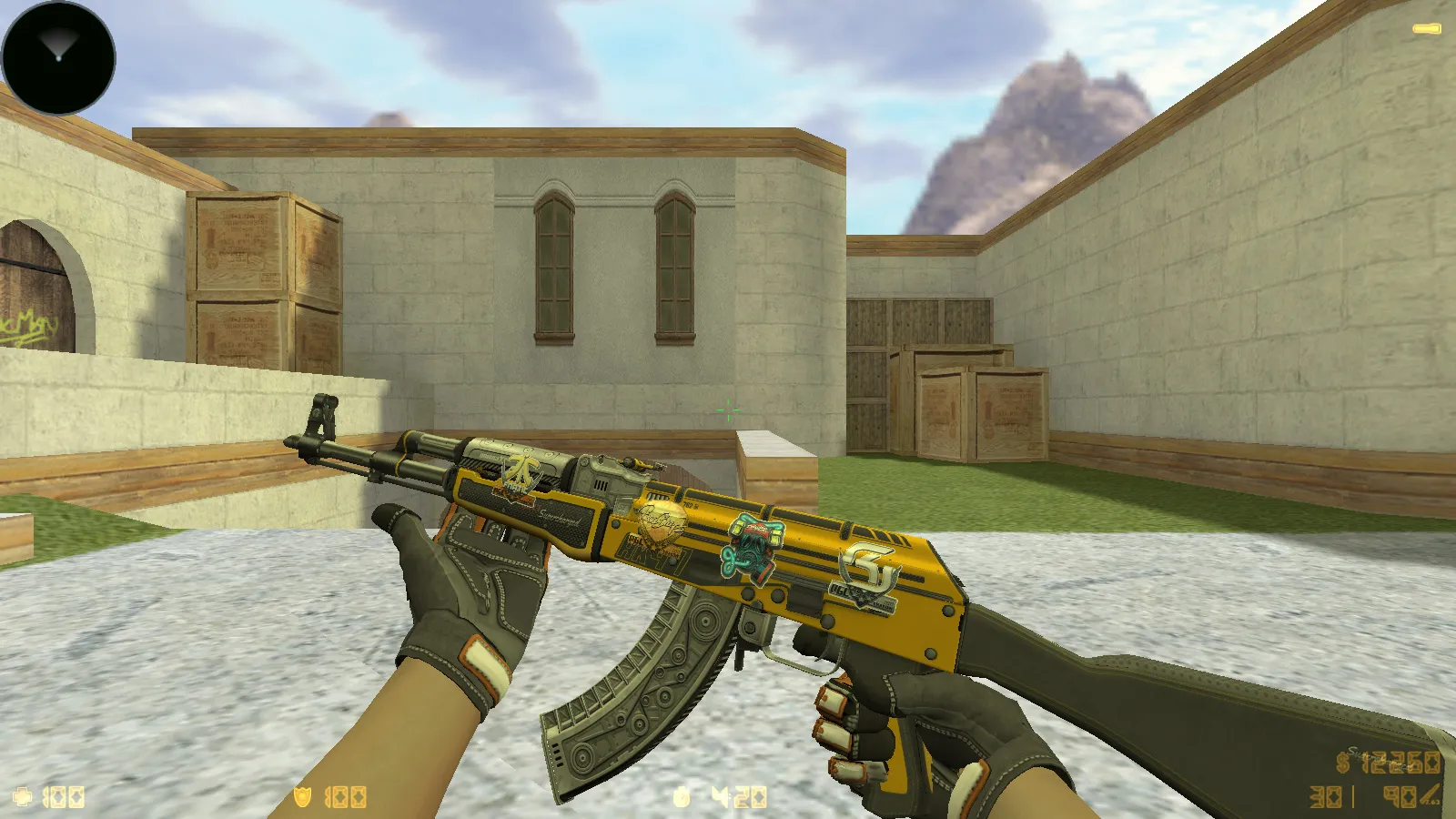 Скриншот CS 1.6 Vortex — тематическая сборка с CS2 скинами, темным меню, оптимизированным конфигом и звуками