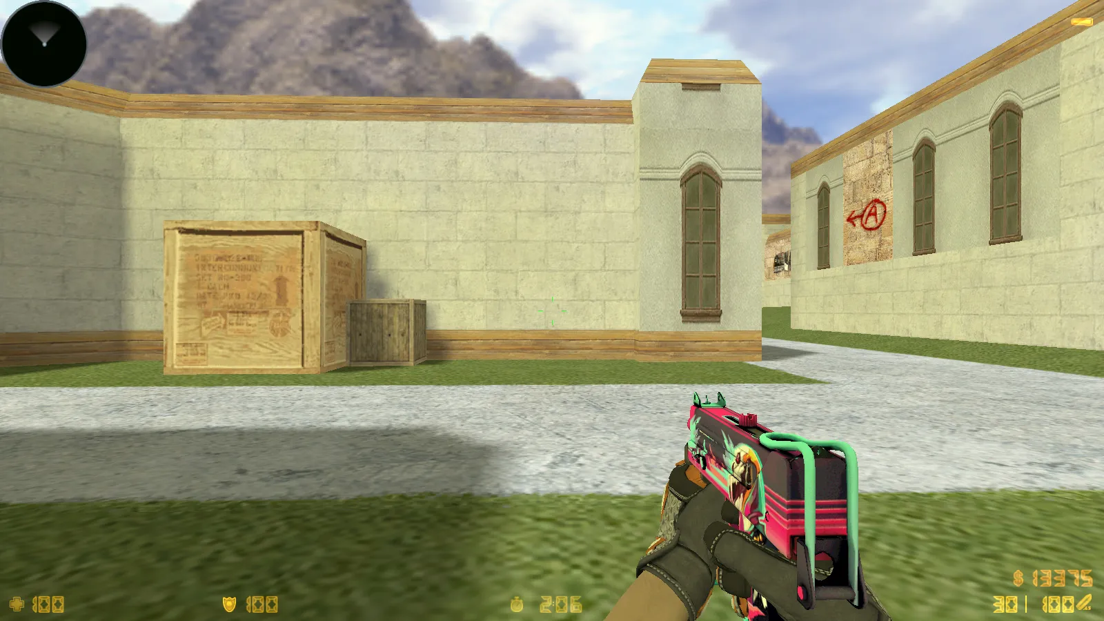 Скриншот  CS 1.6 Vortex — тематическая сборка с CS2 скинами, темным меню, оптимизированным конфигом и звуками