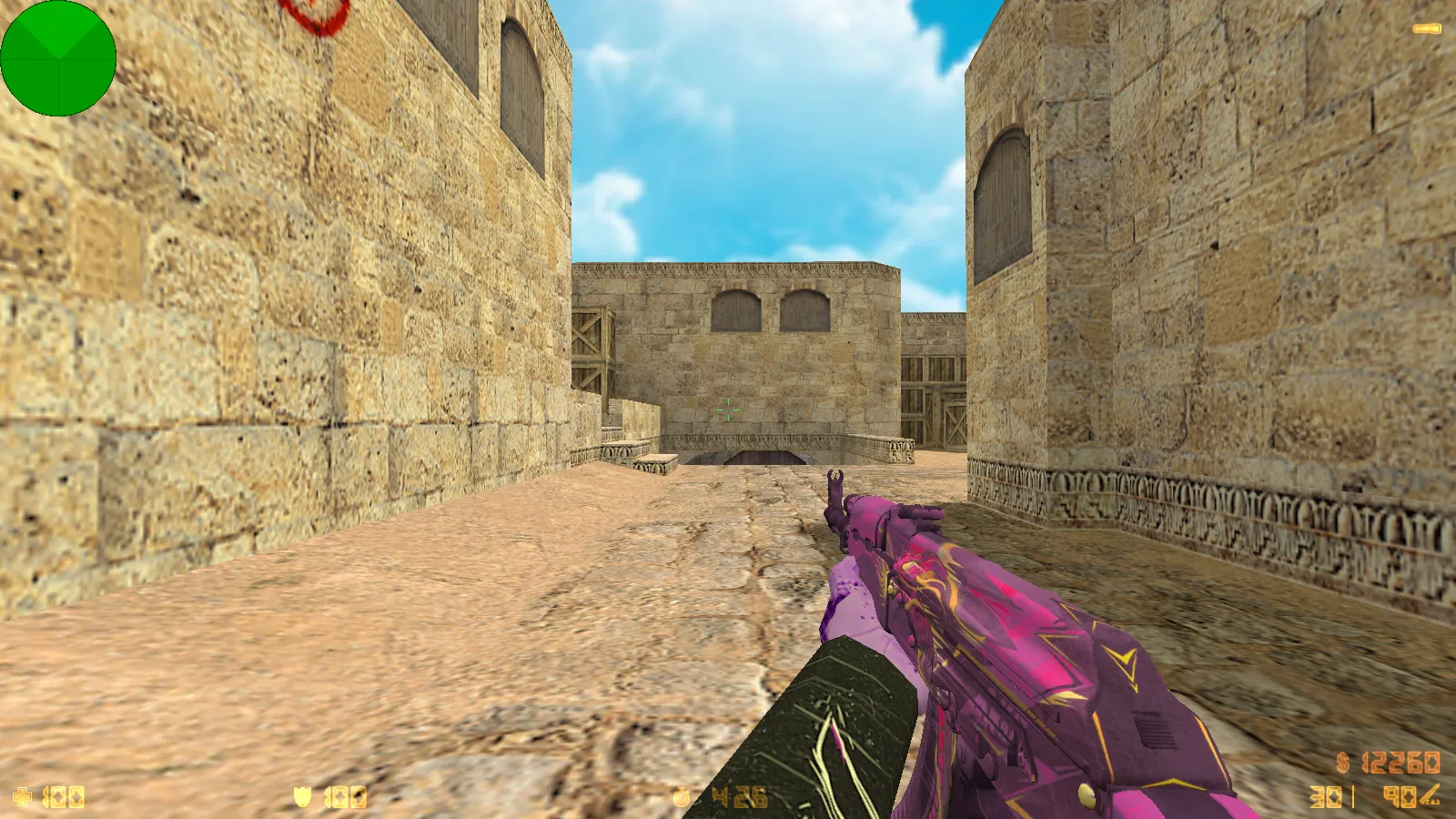 Скриншот CS 1.6 от WANGAZOREDD: блогерская сборка с 27 моделями оружия, уникальными перчатками, темной темой меню и оптимизированным конфигом