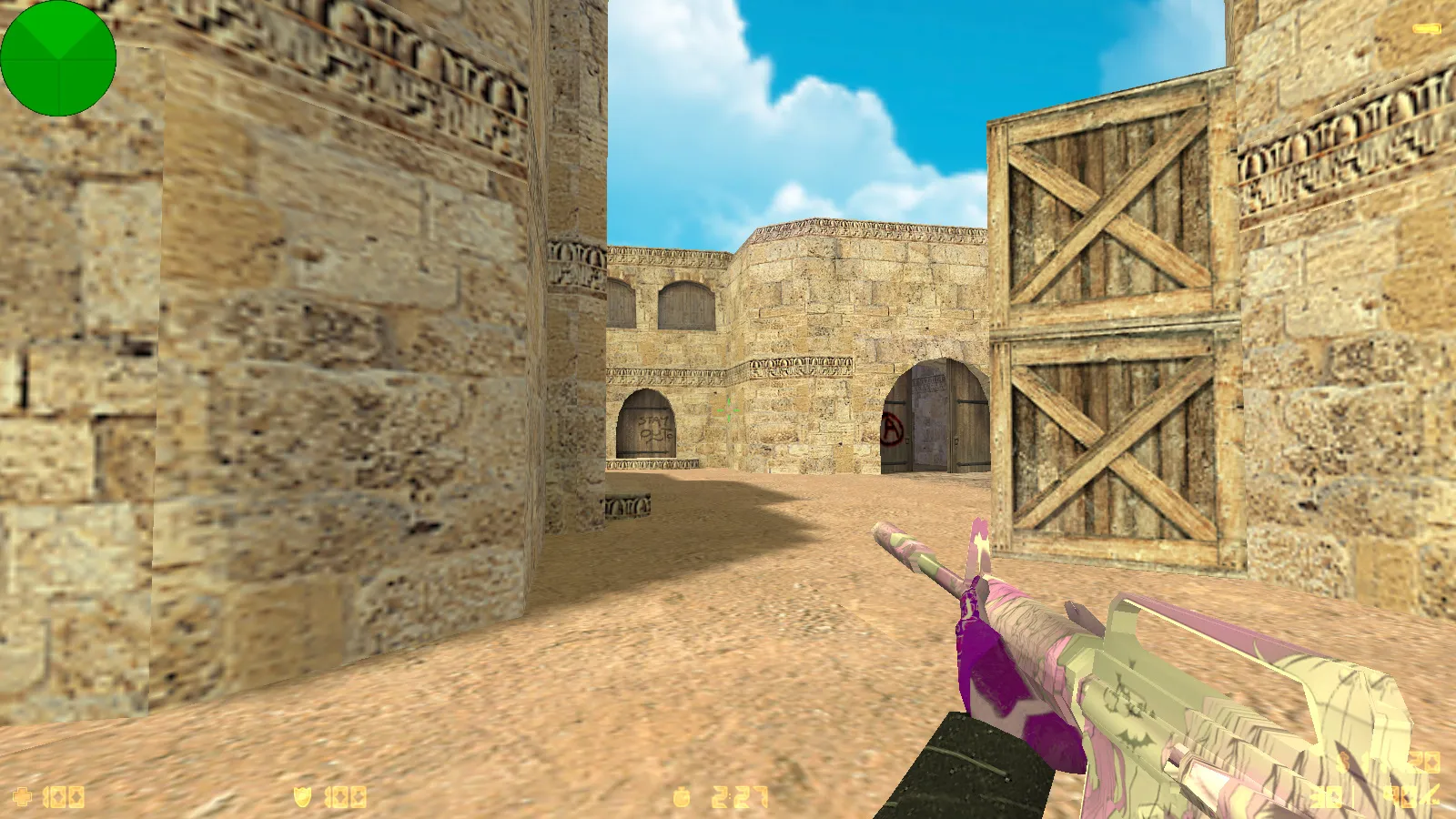 Скриншот CS 1.6 от WANGAZOREDD: блогерская сборка с 27 моделями оружия, уникальными перчатками, темной темой меню и оптимизированным конфигом