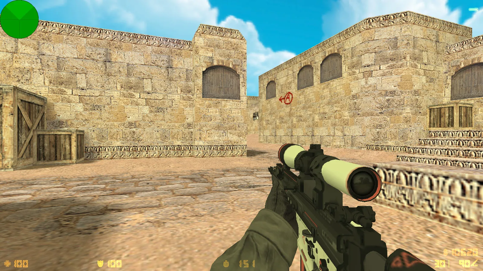 Скриншот  CS 1.6 от WANGAZOREDD: блогерская сборка с 27 моделями оружия, уникальными перчатками, темной темой меню и оптимизированным конфигом