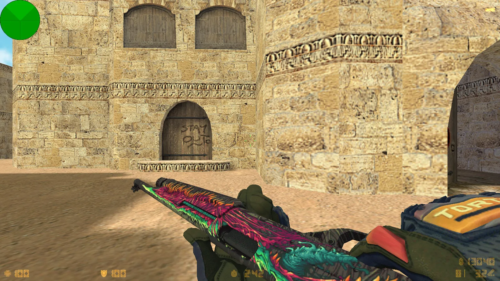 Скриншот  CS 1.6 от WANGAZOREDD: блогерская сборка с 27 моделями оружия, уникальными перчатками, темной темой меню и оптимизированным конфигом