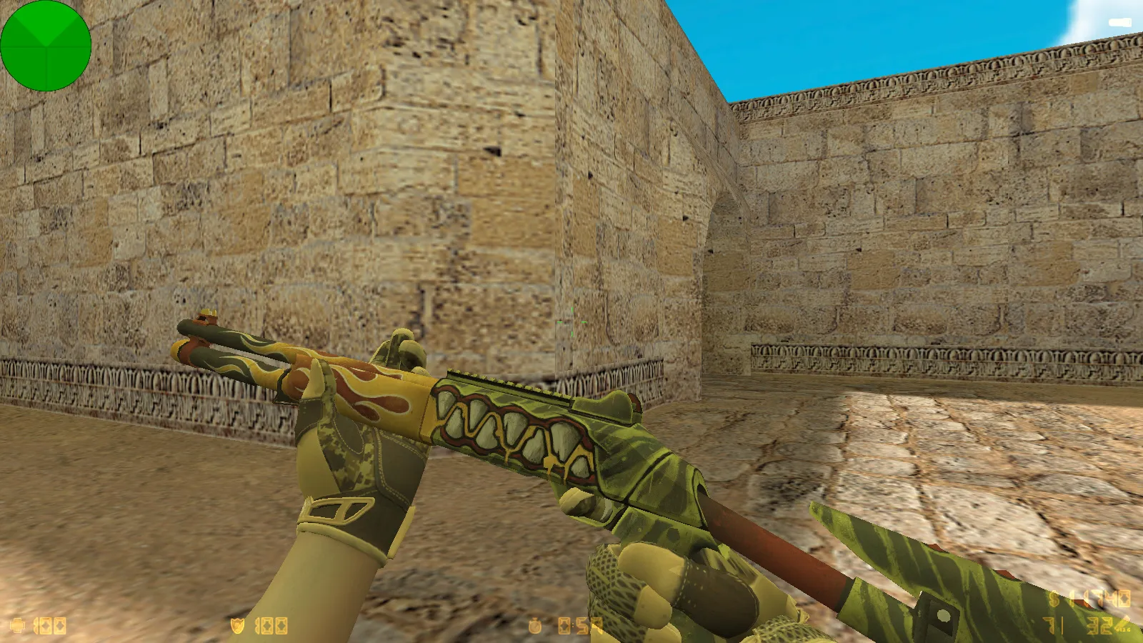 Скриншот  CS 1.6 от WANGAZOREDD: блогерская сборка с 27 моделями оружия, уникальными перчатками, темной темой меню и оптимизированным конфигом